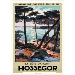 Affiche HOSSEGOR , La CÔTE D'ARGENT