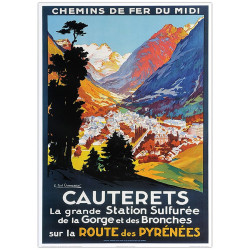 Affiche CAUTERETS - La Route des Pyrénées