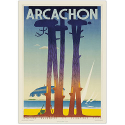 Affiche ARCACHON , Station balnéaire et climatique , 1948
