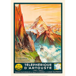 Affiche LE TÉLÉPHÉRIQUE D'ARTOUSTE -  Vallée d'Ossau