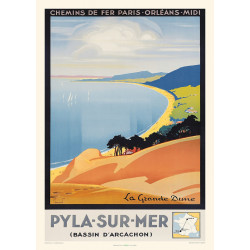 Affiche PYLA-SUR-MER , BASSIN D'ARCACHON , La Grande Dune
