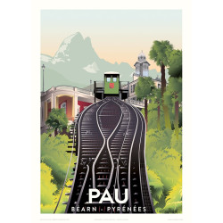 Affiche PAU , Béarn Pyrénées - Le funiculaire