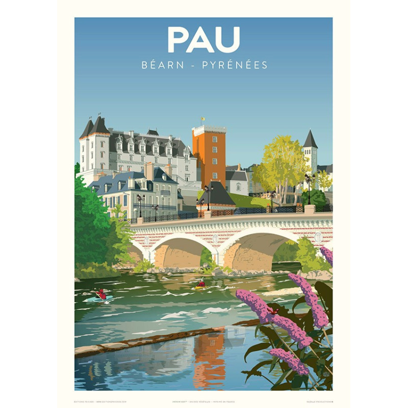 Affiche PAU , le pont sur le Gave