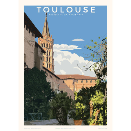 Affiche Toulouse, Basilique Saint-Sernin