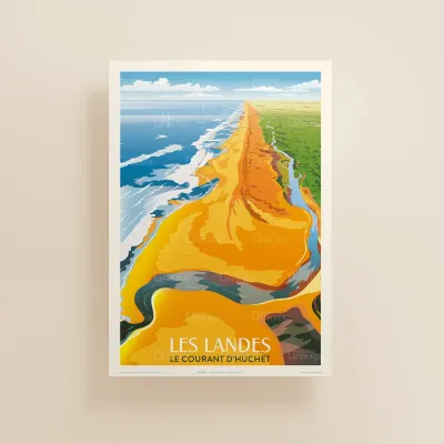 Affiche les Landes, le courant d'Huchet