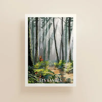 Affiche les Landes, en forêt
