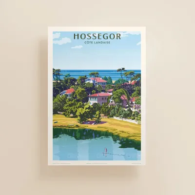 Affiche Hossegor, Côte landaise