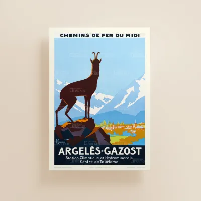Affiche Argelès-Gazost, Chemins de fer du Midi, vers 1930
