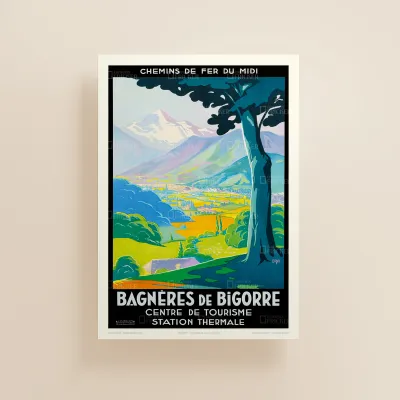 Affiche Bagnères de Bigorre, centre de tourisme, vers 1930